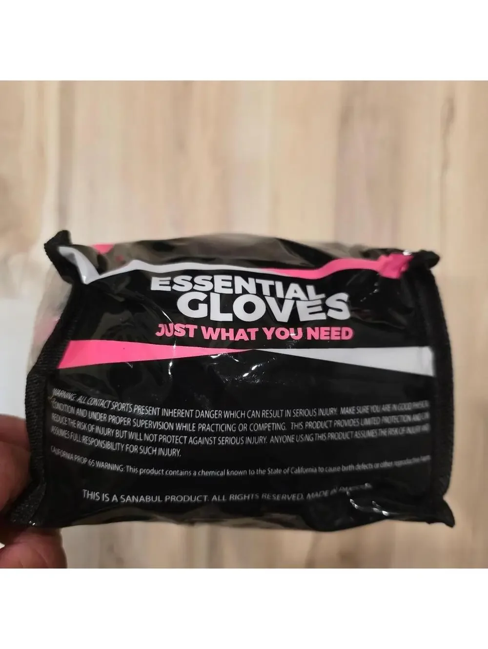 Women's Black and Pink Gloves